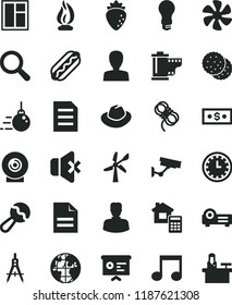 solid black flat icon set clock face vector, scribbled paper, magnifier, woman, hat, camera roll, beanbag, big core, window, estimate, hawser, no sound, lens, Hot Dog, biscuit, raspberry, light bulb