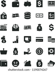 solid black flat icon set bank card vector, purse, dollar, strongbox, shopping basket, coins, column of, denomination the, article on, financial item, get a wage, wallet, money, dollars, cash, coin