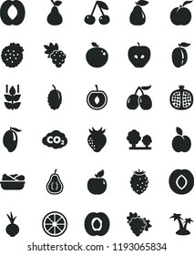 solid black flat icon set lettuce in a plate vector, beet, strawberries, apple, pear, mint, cherry, ripe peach, half apricot, pomegranate, grape, branch of, tasty, plum, strawberry, raspberry, mango