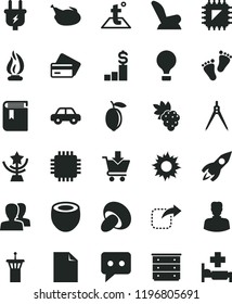 solid black flat icon set clean sheet of paper vector, women, book, chest drawers, car child seat, motor vehicle, footprints, temperature, put in cart, move right, porcini, chicken, grape, lemon