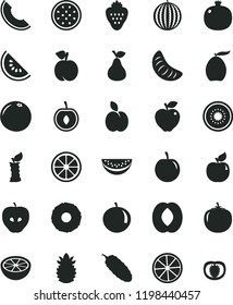 solid black flat icon set cucumber vector, strawberry, apple, pear, peach, pomegranate, apricot, red, tasty, water melon, slice of, loquat, half, tangerine, plum, cherry, juicy lemon, kiwi, stub