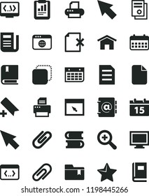 solid black flat icon set monitor window vector, clip, add bookmark, zoom, folder, e, books, home, calendar, star, address book, delete page, copy, statistical report, scientific publication, wall