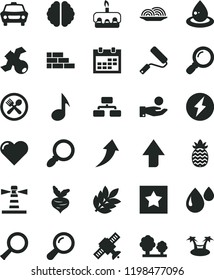 solid black flat icon set calendar vector, upward direction, brick wall, new roller, heart, car, flowchart, onion, torte, pineapple, beet, trees, drop, of oil, lighthouse, catch a coin, magnifier
