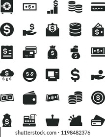 solid black flat icon set bank card vector, strongbox, cards, coins, shopping basket, column of, denomination the dollar, article on, get a wage, catch coin, wallet, dollars, cash, machine, cashbox