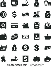 solid black flat icon set bank card vector, dollar, strongbox, cards, coins, shopping basket, column of, denomination the, article on, financial item, get a wage, catch coin, wallet, purse, money