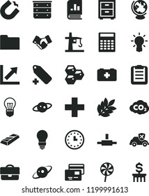 solid black flat icon set plus vector, add label, bedside table, growth chart, chest of drawers, bag a paramedic, bulb, cards, lollipop, honeycombs, tower crane, autopilot, carbon dyoxide, portfolio