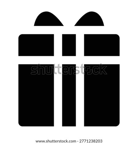 Solid black gift box with ribbon in bold minimal style. Suitable for celebration, holidays, surprises, and special occasion themes.