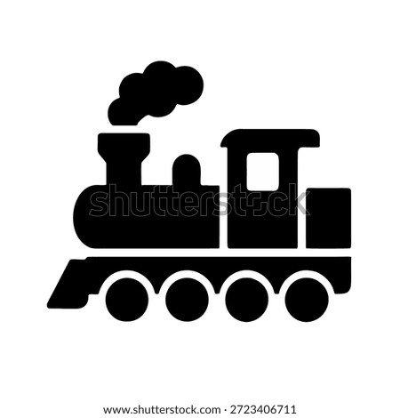 A solid black glyph icon of a vintage steam locomotive.