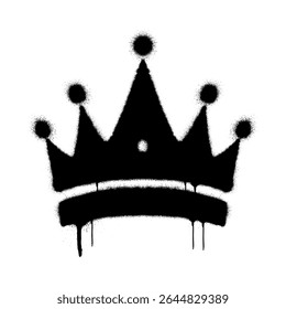 Solid black graffiti crown with bold drip effect and street art vibe. Perfect for hip hop, royalty themes, urban designs, and edgy graphic projects.