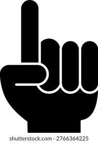 Solid black hand pointing finger up