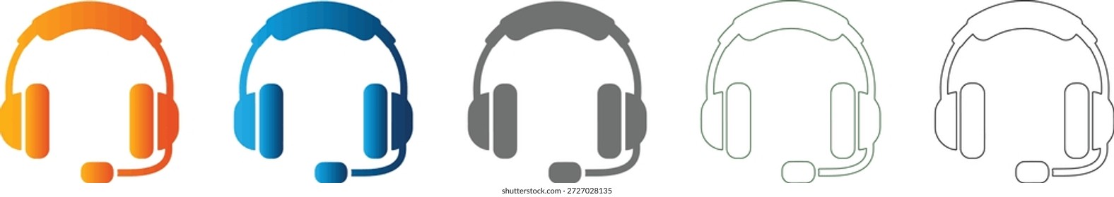 Icono de auriculares negro sólido, parte de un conjunto de iconos planos consistentes, Ilustración vectorial, aislado sobre fondo blanco.