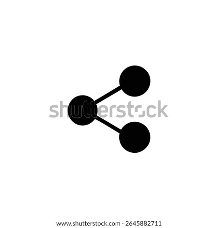 Solid black icon of the Android share symbol, composed of three filled circles connected by thick lines in a V-shape. Isolated on a white background.