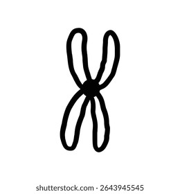 Solid black icon of chromosome structure symbol