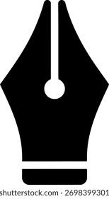 Ícone preto sólido de um clássico chafariz caneta para escrever e projetar projetos vetor