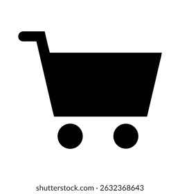 Un ícono negro sólido que representa un Carrito de compras.