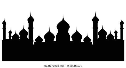 Solid Black Mosque Silhouette Illustration