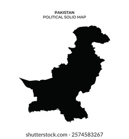 A solid black outline of Pakistan highlights its political boundaries. The map focuses on geographical features without geographic labels or color variations, emphasizing contours.