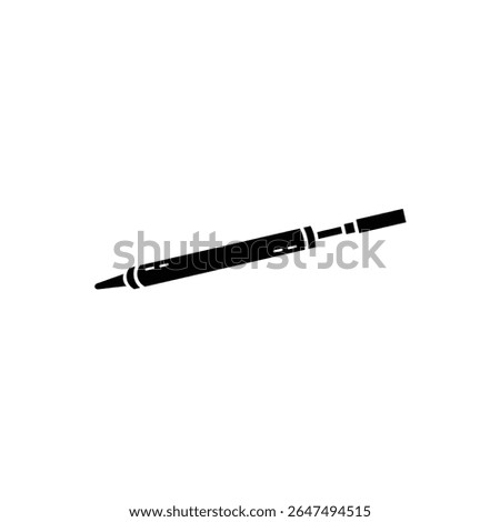 Solid black pichkari (water gun) illustration, perfect for Holi festival and vibrant celebrations.