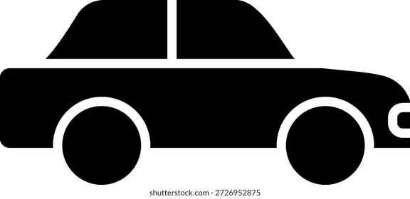 Silueta de coche sedán negro sólido