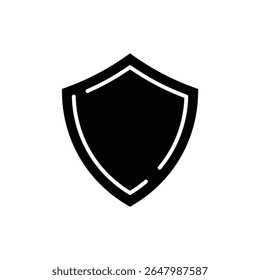 Solid black shield icon, a versatile symbol for security, protection, or achievement.