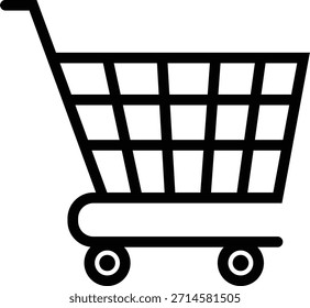 Solid Black Shopping Cart Symbol