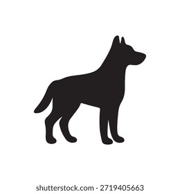 Una silueta negra sólida que representa el perfil distintivo de un perro pastor alemán.