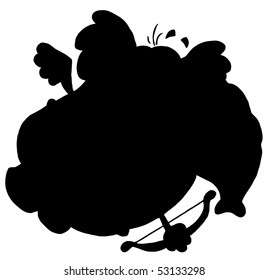 Solid Black Silhouette Of An Elephant Cupid