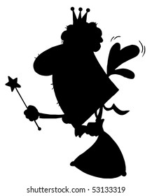 Solid Black Silhouette Of A Fairy Godmother