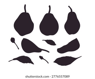 Solid black silhouette pear