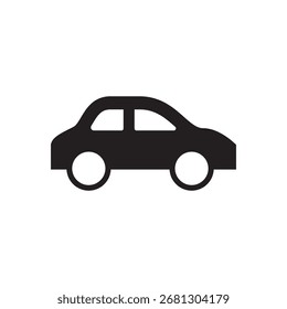 Solide schwarze Silhouette eines Standard-Elektrofahrzeugs.