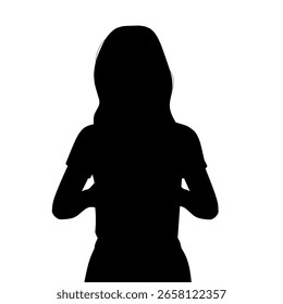 Solide schwarze Silhouette Vektor einer Frau, die eine Brust Selbstprüfung. Geeignet für Aufklärungslogos, Symbole oder minimalistische Gesundheitsdarstellungen