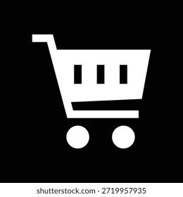 Icono cuadrado negro sólido de un Carrito de compras, que simboliza las transacciones minoristas y de comercio electrónico en un estilo minimalista audaz.