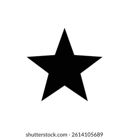 Solid Black Star Icon Five Sharp Points