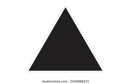 Solid Black Triangle Graphic Design Element. A simple, solid black triangle graphic, perfect for use as a design element in various projects.