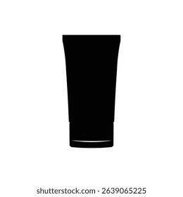 A solid black tube container with a wide opening and a cylindrical base, ideal for cosmetic or health products