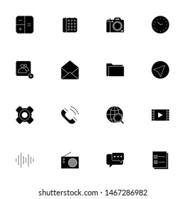 solid black user interface icons set. glyph icons pack.