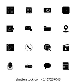 solid black user interface icons set. glyph icons pack.