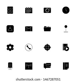 solid black user interface icons set. glyph icons pack.