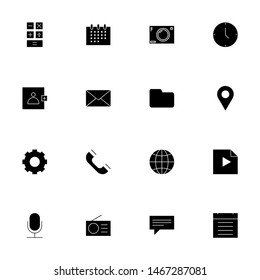 solid black user interface icons set. glyph icons pack.