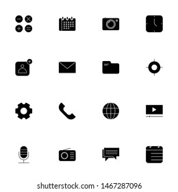 solid black user interface icons set. glyph icons pack.