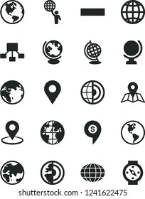 Solid Black Vector Icon Set - minus vector, map, globe, earth, planet, location, geolocation, hierarchical scheme, core, man hold world, dollar pin, compass