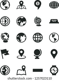 Solid Black Vector Icon Set - minus vector, map, globe, earth, flag, planet, location, geolocation, core, dollar pin, taxi, compass