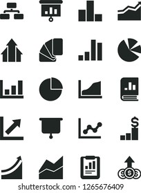 Solid Black Vector Icon Set - pie chart vector, bar, line, graph, growth, sample of colour, flowchart, statistical report, charts, book on statistics, presentation, board, arrow, arrows