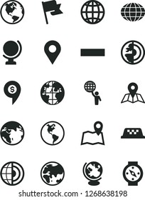 Solid Black Vector Icon Set - minus vector, map, globe, earth, flag, planet, location, core, man hold world, dollar pin, taxi, compass