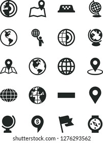 Solid Black Vector Icon Set - minus vector, map, globe, earth, flag, planet, location, geolocation, core, man hold world, dollar pin, taxi, compass
