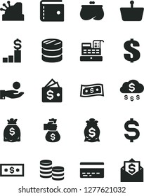 Solid Black Vector Icon Set - bank card vector, purse, dollar, shopping basket, coins, column of, denomination the, catch a coin, dollars, cash machine, cashbox, money bag hand, rain, pedestal, mail