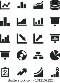 Solid Black Vector Icon Set - growth up vector, bar chart, graph, negative, histogram, big data, flowchart, statistical overview, ring diagram, pie charts, presentation, board, arrow