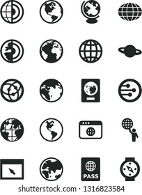 Solid Black Vector Icon Set - sign of the planet vector, earth, passport, globe, network, browser, core, man hold world, compass