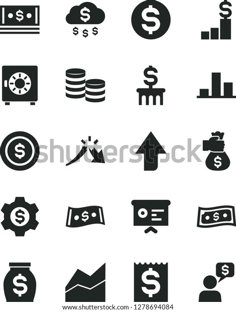 Solid Black Vector Icon Set Upward Stock Vector Royalty - 