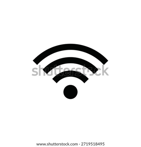 Solid black wifi network signal strength icon symbol representing internet connection access or wireless technology hotspot